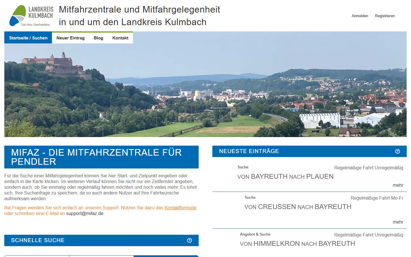 MiFaZ-Portal des Landkreises Kulmbach